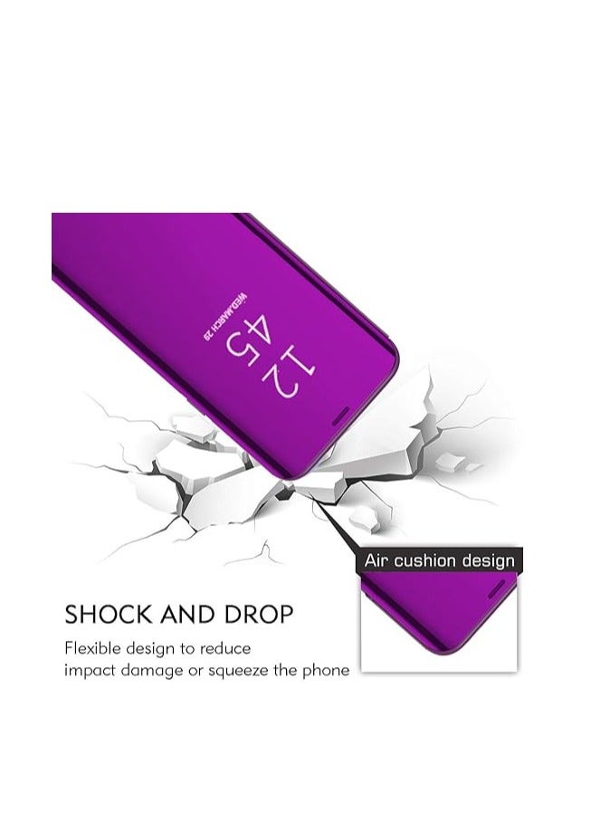 For Samsung Galaxy M51 Clear View Flip Case , Without Sensor , Stand Watching Position , Mirror Full Protection Cover Compatible With Samsung Galaxy M51 (6.7') (Purple) - Image 4