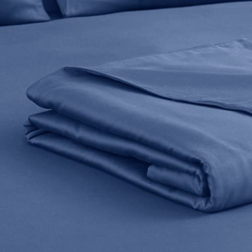 Spread Spain Madison Avenue Cotton Quilt Cover | 400 Thread Count Light Silky Sateen Sheets King Size Double Bed Quilt Cover with Zipper Closure | Soft Razai Cover - 90 x 108 inch - American Blue - Image 4
