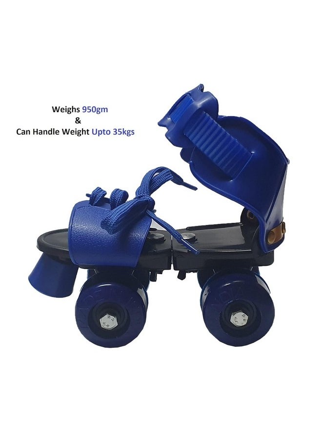 Famous Quality FAMOUS QUALITY Adjustable Indoor/Outdoor Quad Dry Inline_Skate_Wheel Roller Skates For Girls And Boys;Age Group 5-12 Years; Metal Plastic, Blue  - Image 4