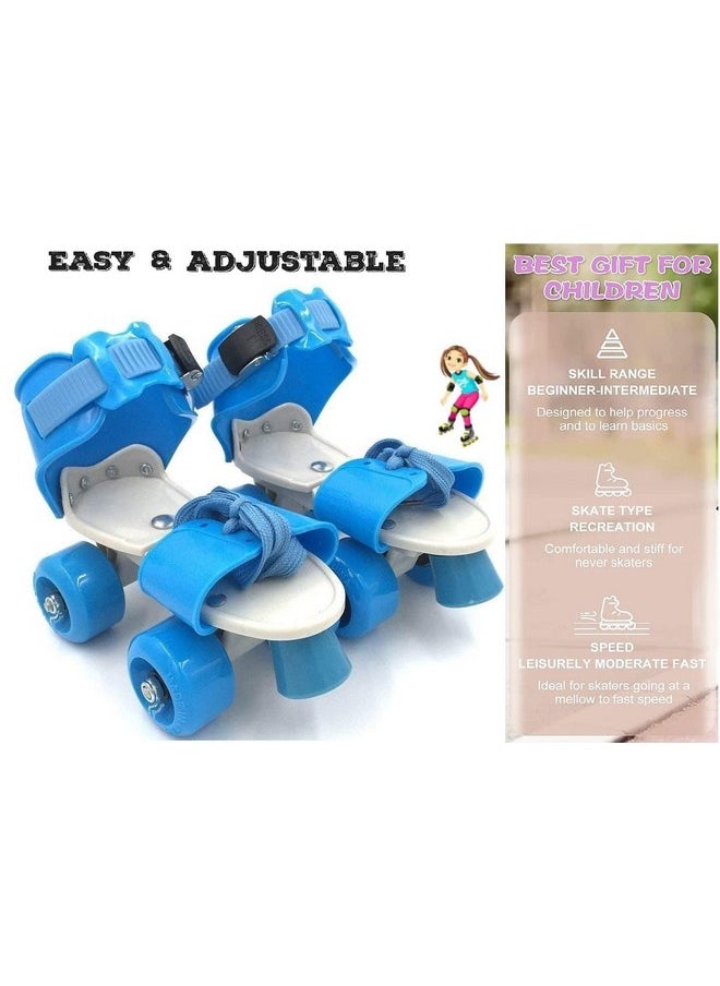 Famous Quality FAMOUS QUALITY Adjustable Indoor/Outdoor Quad Dry Inline_Skate_Wheel Roller Skates For Girls And Boys;Age Group 5-12 Years; Metal Plastic, Blue  - Image 2