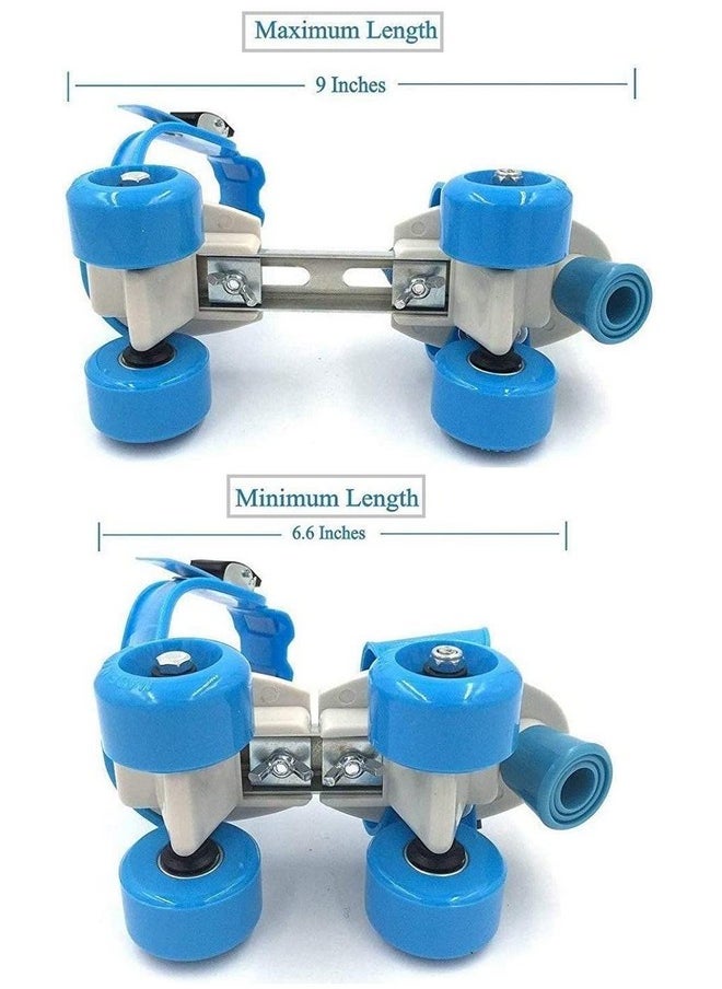 Famous Quality FAMOUS QUALITY Adjustable Indoor/Outdoor Quad Dry Inline_Skate_Wheel Roller Skates For Girls And Boys;Age Group 5-12 Years; Metal Plastic, Blue  - Image 3