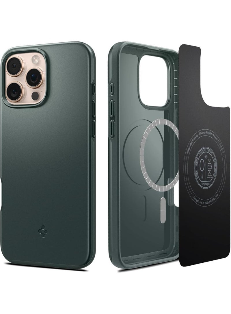 Spigen غطاء حماية MagFit Thin Fit لهاتف iPhone 16 Pro Max MagSafe (2024) - أخضر داكن - Image 1