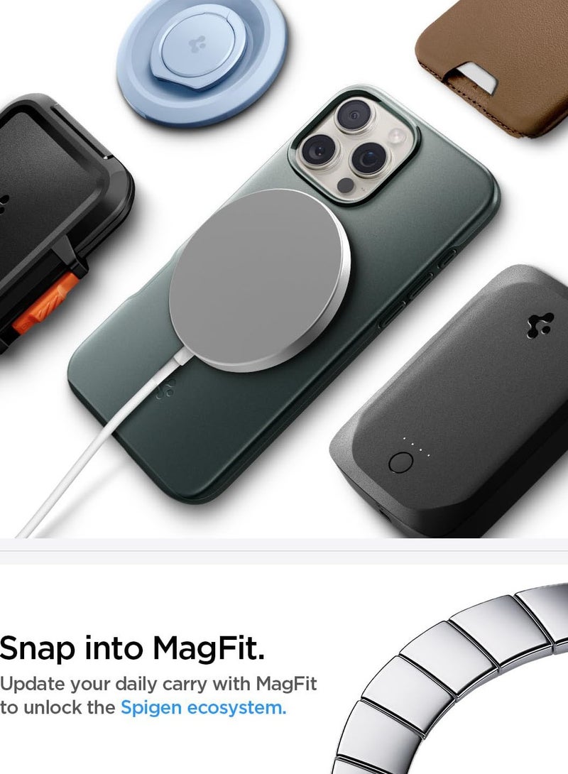 Spigen غطاء حماية MagFit Thin Fit لهاتف iPhone 16 Pro Max MagSafe (2024) - أخضر داكن - Image 5