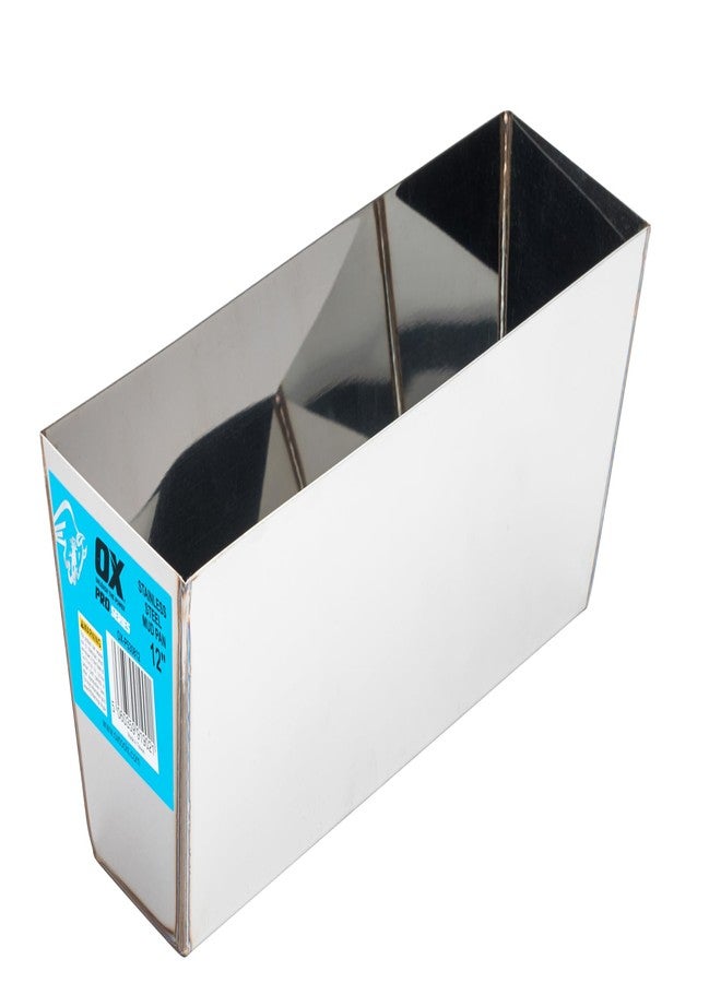 OX Tools 12" Stainless Steel Mud Pan - Image 1