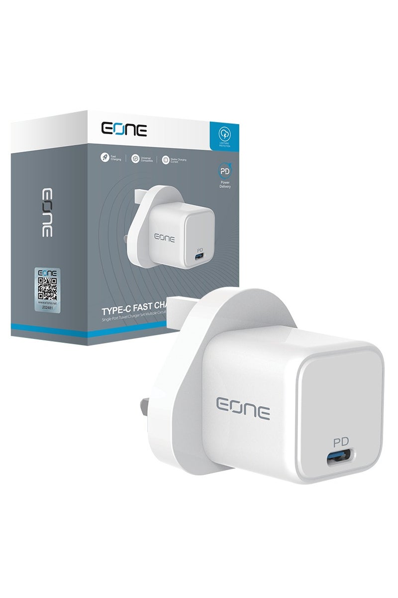 Eone 20W PD Fast Wall Charger – Type-C for iPhone Charge your iPhone quickly and efficiently with this 20W Type-C wall charger featuring Power Delivery (PD) technology. - Image 2