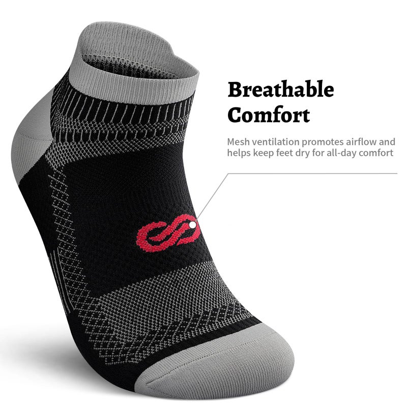 PAPLUS No Show Compression Socks for Men and Women, Low Cut Running Ankle Socks with Arch Support Nano Socks for Plantar Fasciitis, Cyling, Athletic, Flight, Travel, Nurses - Image 5