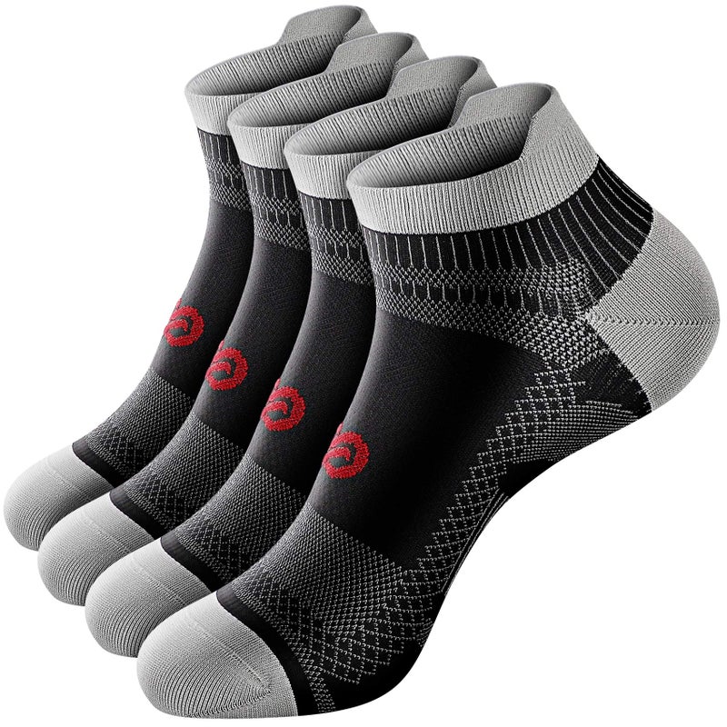 PAPLUS No Show Compression Socks for Men and Women, Low Cut Running Ankle Socks with Arch Support Nano Socks for Plantar Fasciitis, Cyling, Athletic, Flight, Travel, Nurses - Image 1