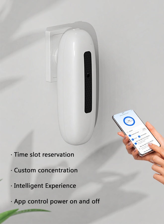 موزع روائح لتغطية 300 متر مكعب، موزع زيوت عطرية مثبت على الحائط بدون ماء، جهاز موزع يضيف 100 مل كحد أقصى من الزيت العطري / تركيز مخصص / فترة زمنية مخصصة / ضوضاء منخفضة / رذاذ ناعم / تحكم ذكي بالتطبيق - Image 2
