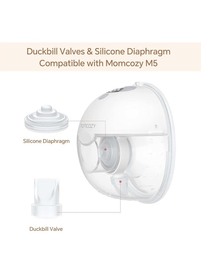 Durceler Replacement 10 Duckbill Valves/Duck Bill Valve & 6 Silicone Membrane/Diaphragm Compatible with Momcozy M5 Wearable Breast Pumps - Image 2