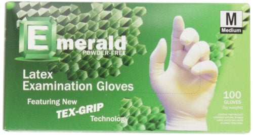 Emerald Powder-Free Latex Medical Grade Gloves Box Medium - Image 1