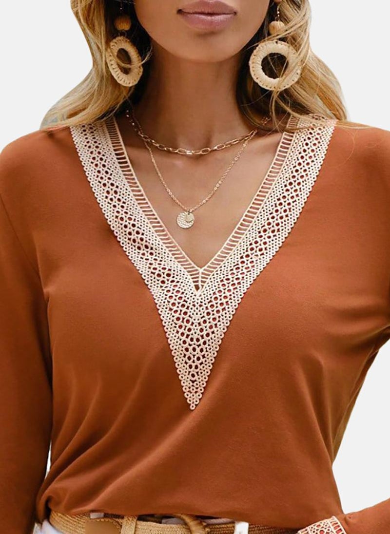 يونيكي Orange Solid Relaxed Long Sleeve Top - Image 2
