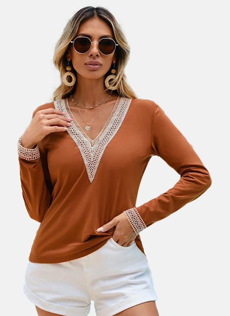 يونيكي Orange Solid Relaxed Long Sleeve Top - Image 4