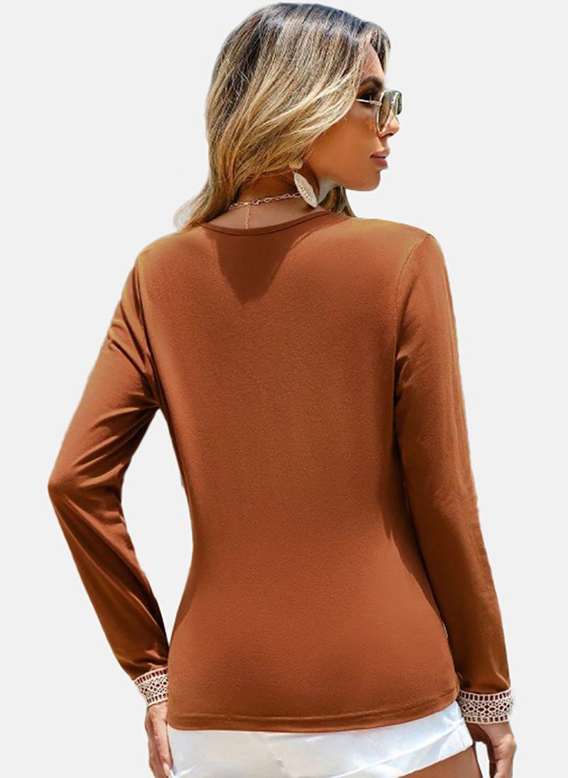 يونيكي Orange Solid Relaxed Long Sleeve Top - Image 3