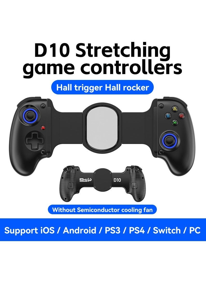 Generic - D10 Extendable Gaming Controller Delta for PS4, Android, iOS, Tablets, Switch, Xbox Streaming Controller (Black) - Image 1