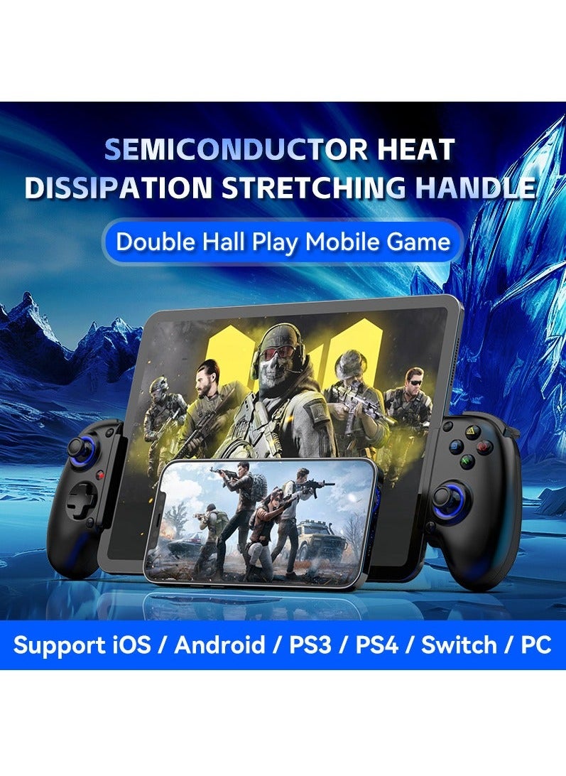 Generic - D10 Extendable Gaming Controller Delta for PS4, Android, iOS, Tablets, Switch, Xbox Streaming Controller (Black) - Image 1