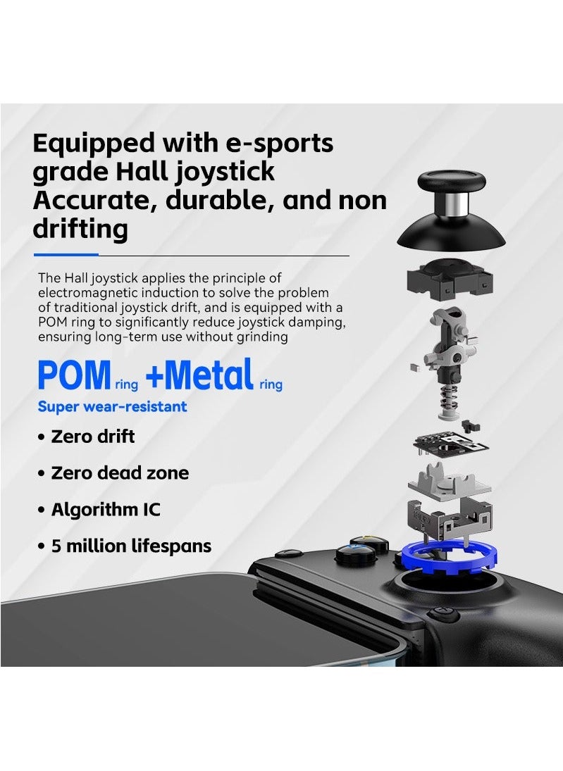 Generic - D10 Extendable Gaming Controller Delta for PS4, Android, iOS, Tablets, Switch, Xbox Streaming Controller (Black) - Image 1