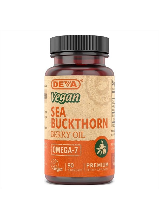 Deva Nutrition Deva Vegan Sea Buckthorn, Berry Oil 500mg, Cold-Pressed, Unrefined, Rich in Omega-7, 90 Capsules, 1-Pack - Image 1
