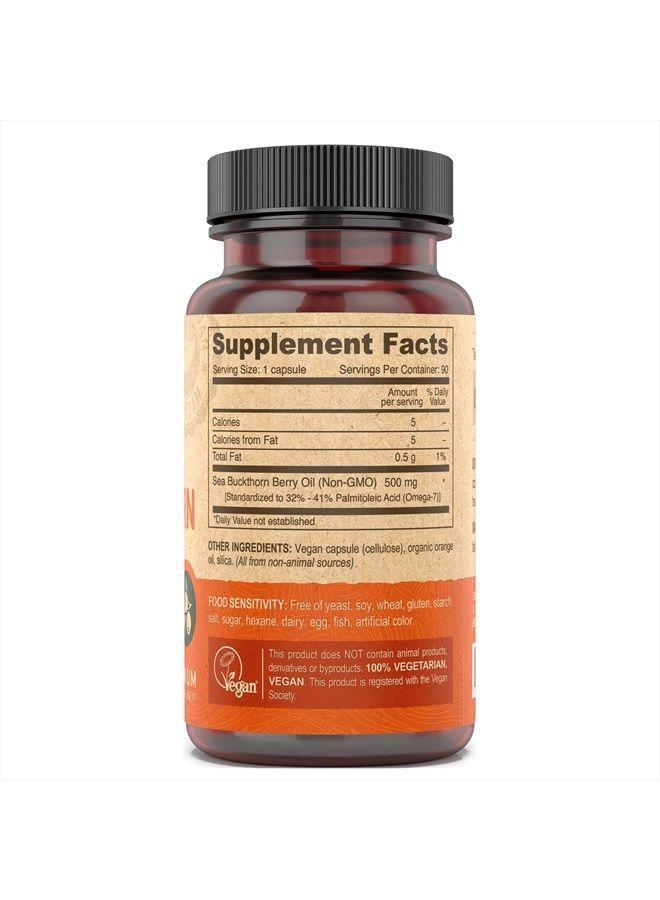 Deva Nutrition Deva Vegan Sea Buckthorn, Berry Oil 500mg, Cold-Pressed, Unrefined, Rich in Omega-7, 90 Capsules, 1-Pack - Image 3