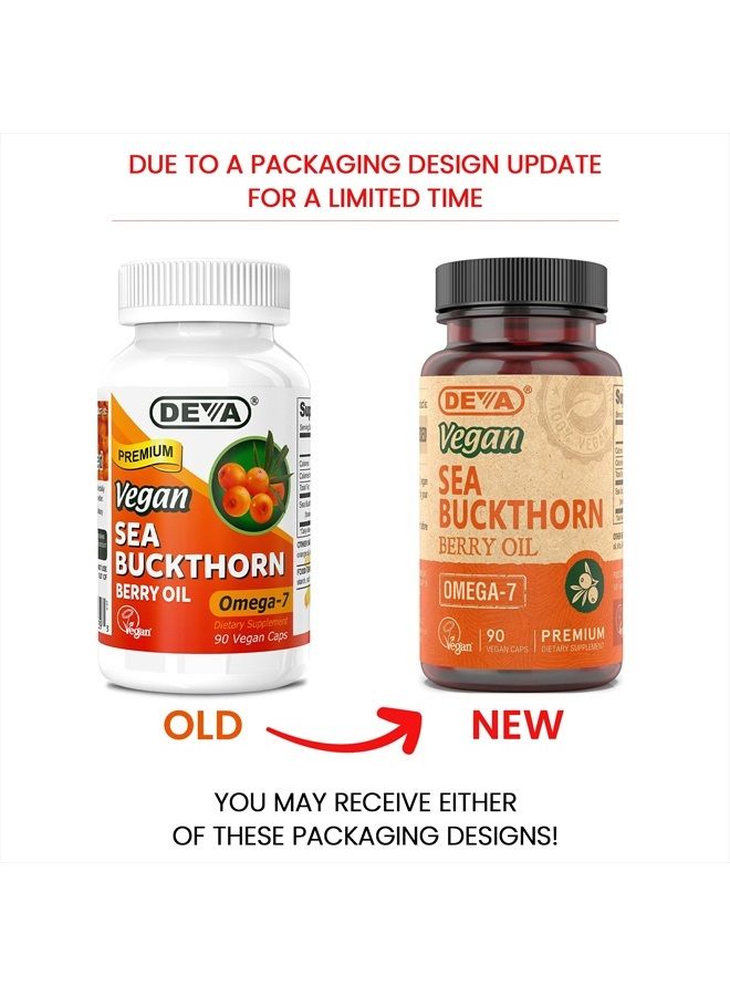 Deva Nutrition Deva Vegan Sea Buckthorn, Berry Oil 500mg, Cold-Pressed, Unrefined, Rich in Omega-7, 90 Capsules, 1-Pack - Image 2