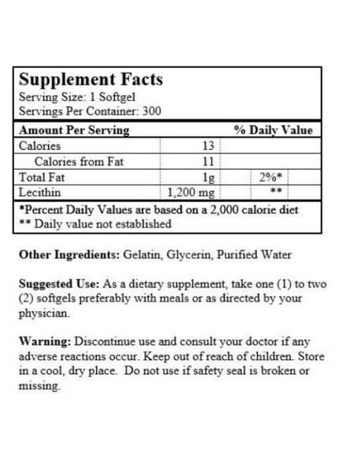 NCB lecithin 300 Soft Galatin Capsules, 1200 Mg - Image 2