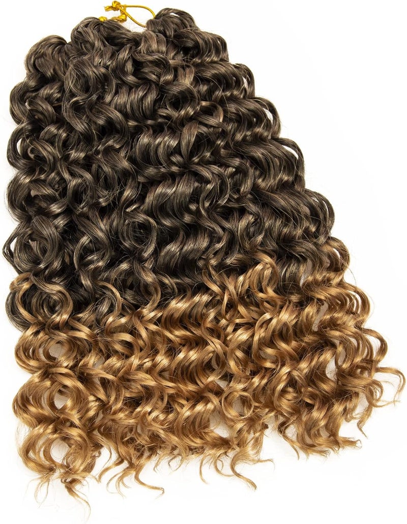 QRHSUKA شعر محبوك بنمط GoGo Curl للنساء، بتموجات مائية وشعر بشري مموج، إضافات شعر صناعية (طول 14 بوصة، عبوة تحتوي على 6 قطعات)، اللون T1B/27 - Image 5
