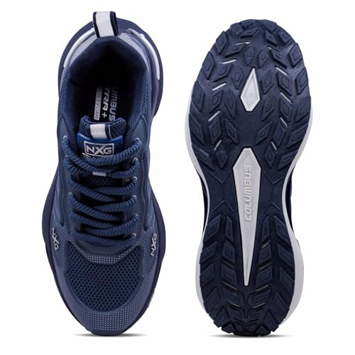 Columbus TRAILBLAZE Sports Shoes - Running Shoes|Walking Shoes| Training & Gym Shoe | Outdoors Shoe for Men, (Navy Blue & Silver), UK8 - Image 4