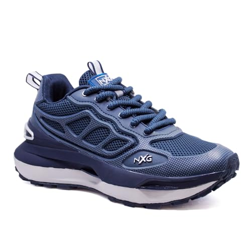 Columbus TRAILBLAZE Sports Shoes - Running Shoes|Walking Shoes| Training & Gym Shoe | Outdoors Shoe for Men, (Navy Blue & Silver), UK8 - Image 1