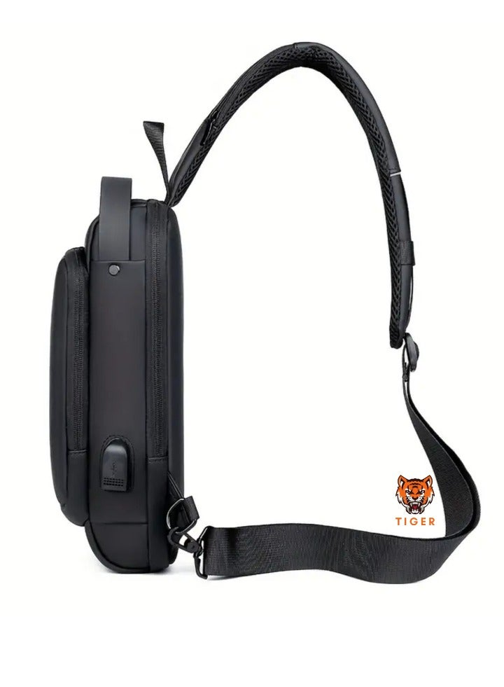 TIGER Waterproof Oxford Fabric Anti-Theft Crossbody Bag with Password Lock – Secure Motorcycle Chest Pack for Men and Women – Perfect Gift for Special Occasions - Image 3