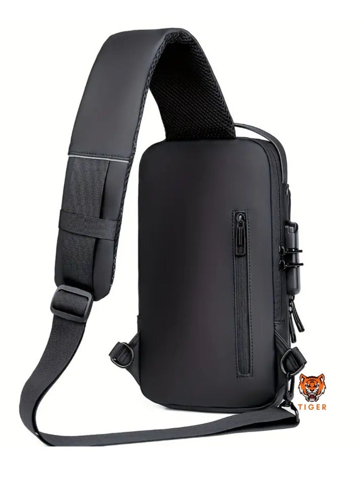 TIGER Waterproof Oxford Fabric Anti-Theft Crossbody Bag with Password Lock – Secure Motorcycle Chest Pack for Men and Women – Perfect Gift for Special Occasions - Image 2
