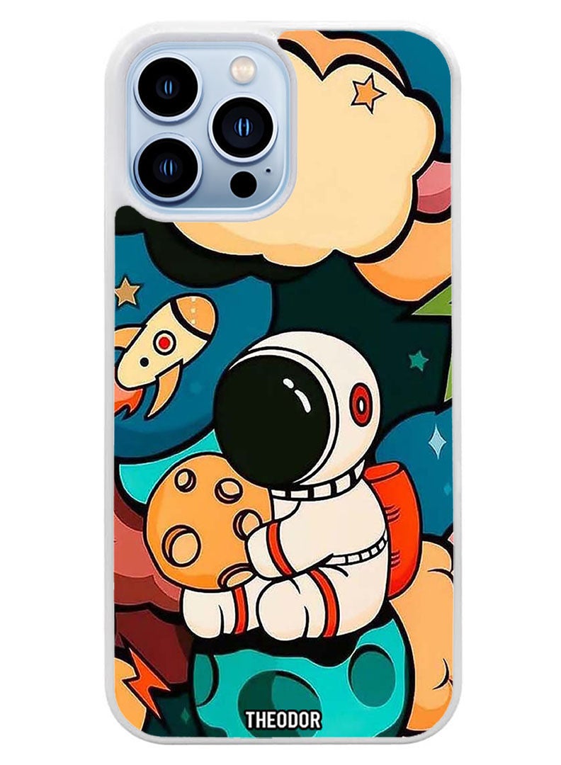 Theodor Protective Case Cover For APPLE IPHONE 14 Pro Astronaut Cheese (White Bumper) - Image 1