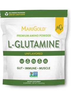 Marigold Pure Unflavored L-Glutamine Powder - Healthy Gut, Immune, And Muscle Support, Non-Gmo, Gluten Free, Soy & Allergen Free (5G / 5000Mg Per Serving)  - Image 1