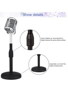 KASTWAVE Desktop Microphone Prop Model, with Adjustable Stand, Classic Retro Style Microphone Prop Decor for Party Decoration Costume Role Play Game Night  - Image 5