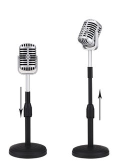 KASTWAVE Desktop Microphone Prop Model, with Adjustable Stand, Classic Retro Style Microphone Prop Decor for Party Decoration Costume Role Play Game Night  - Image 3