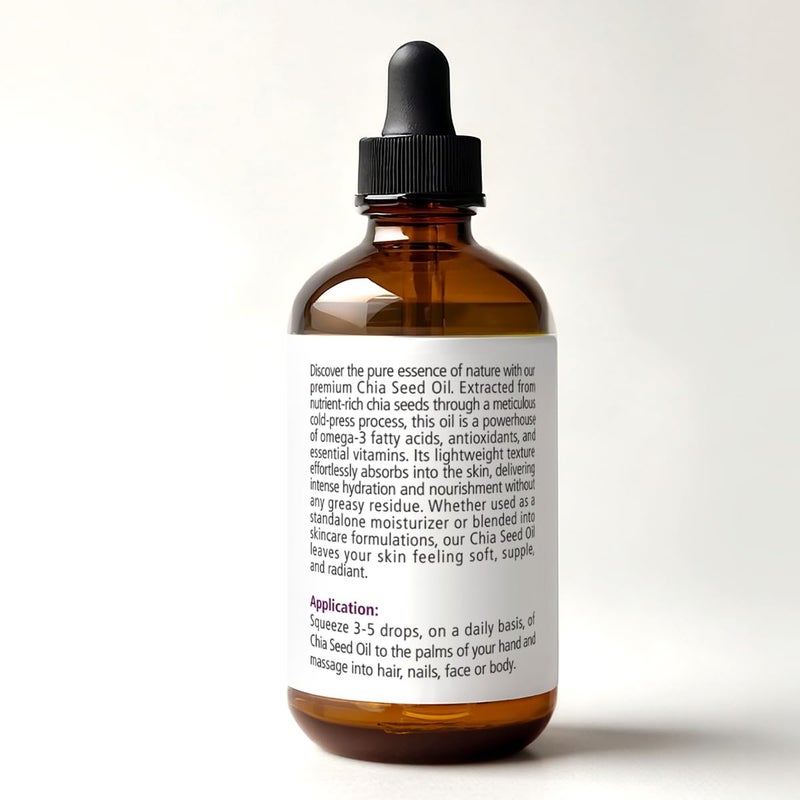 Renewalize ORGANIC CHIA SEED OIL Facial Moisturizer | 100 Percent Pure Unrefined Cold Pressed Anti Aging Facial Oils | High Linoleic for Oily or Dry Skin | 4 oz bottle - Image 2
