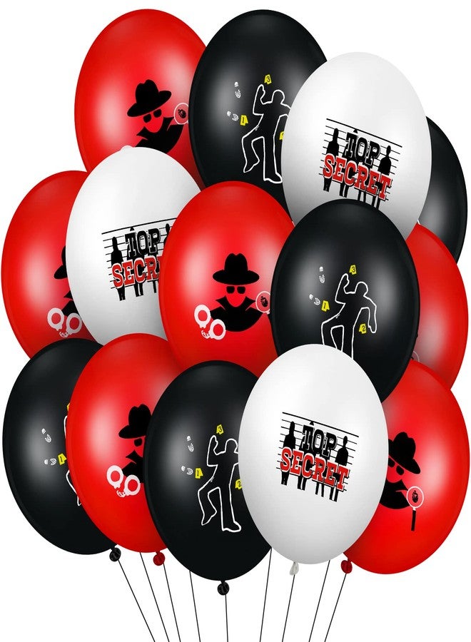 Liliful 60 Pcs Top Secret Spy Theme Balloon Detective Decoration Latex Red and Black Balloons Agent Spy Party Decorations Detective Themed Birthday Party Supplies(Classic) - Image 1