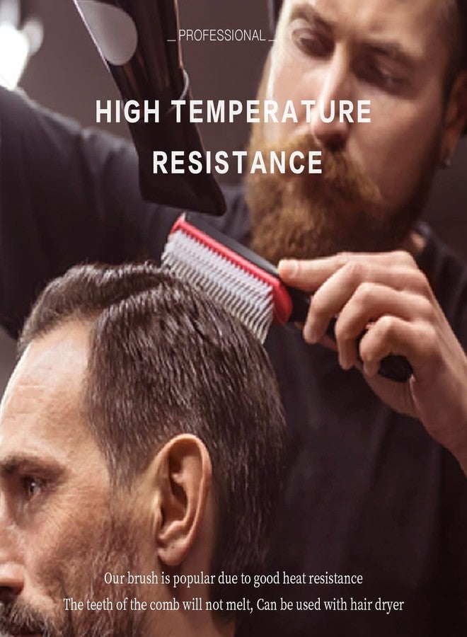 WEXNECOWKZ 5 Pieces Detangling Brush Set 9-Row Cushion Nylon Bristle Styling Brushes, Rattail Comb Cutting Comb Set for African Hair Textured Kinky Wavy/Curly/Coily/Wet/Dry/Oil/Thick/Long Hair - Image 3