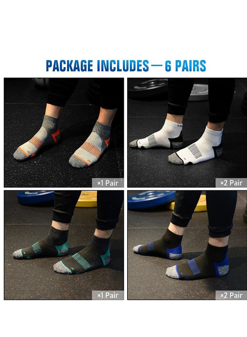 KASTWAVE Running Socks, Cushioned Trainer Socks Anti Blister Sports Running Socks For Men Women, Nonslip Athletic Socks with Heel and Toe Protection, Breathable Sweat-Wicking 6 Pairs - Image 5