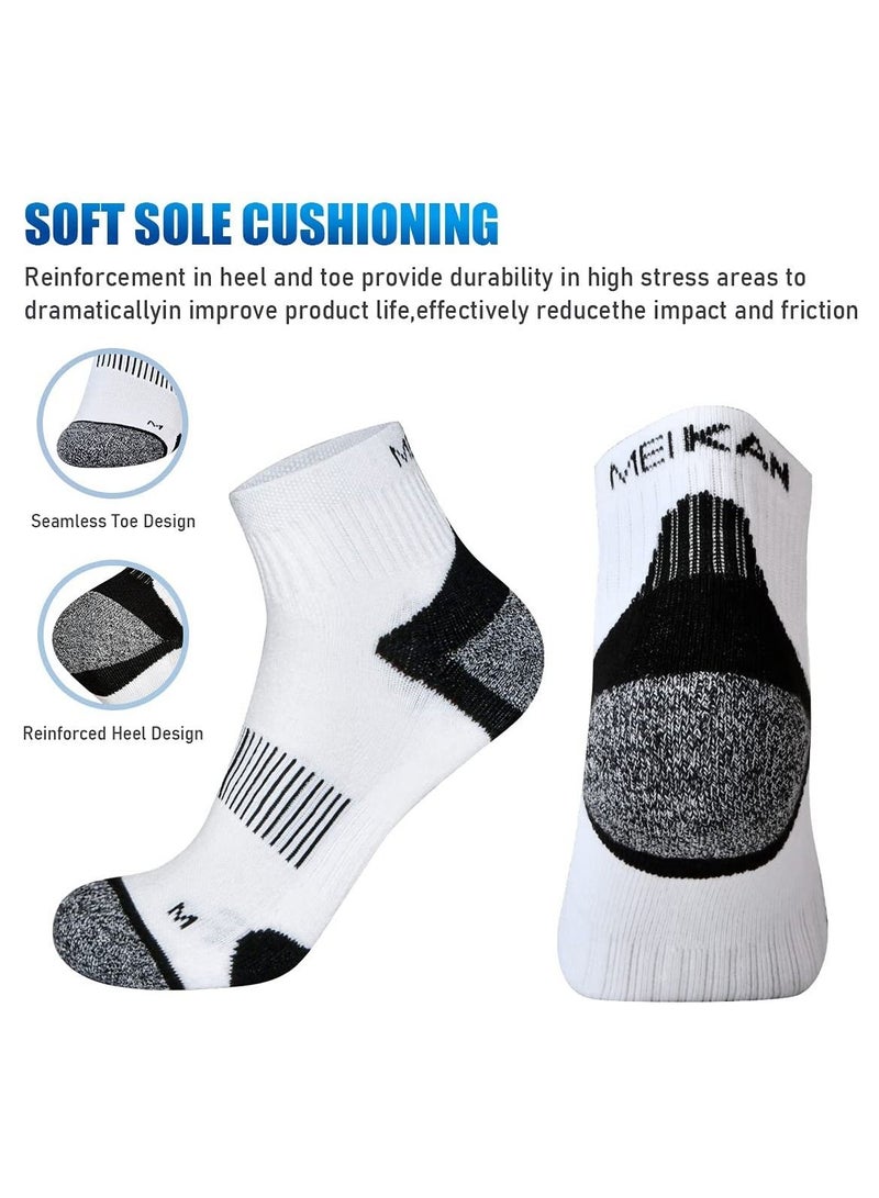 KASTWAVE Running Socks, Cushioned Trainer Socks Anti Blister Sports Running Socks For Men Women, Nonslip Athletic Socks with Heel and Toe Protection, Breathable Sweat-Wicking 6 Pairs - Image 4