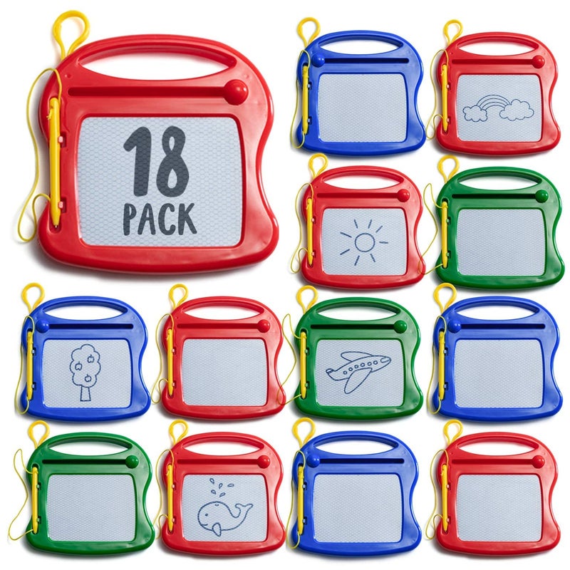 Prextex PREXTEX 18Pack Mini Magnetic Drawing Board for Kids  Mini Doodle Pad Bulk Toys for Party Favors and Classroom Toys  Goodie Bags for Kid Birthday Daycare and Toddler Party Favors 