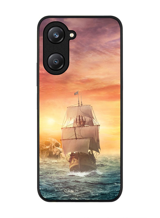 Stylizedd Rugged Black edge case for Vivo Y28s 5G / Vivo Y18 4G /Vivo Y03 4G, Slim fit Soft Case Flexible Anti Drop TPU Gel Thin Cover -  Skull Island - Image 1