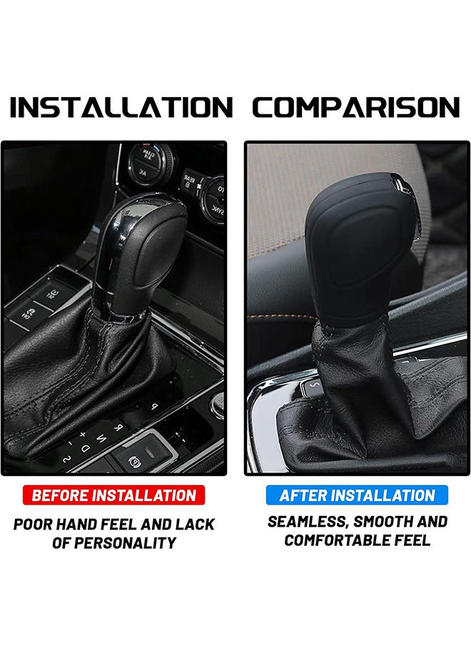 Depend Car Gear Shift Knob Cover - 2 Packs Anti-Slip Auto Knob Gear Stick Protector - Comfortable Silicone Handbrake Shifter Cover For Men Women - Universal Vehicle Interior Accessories - Black  - Image 5