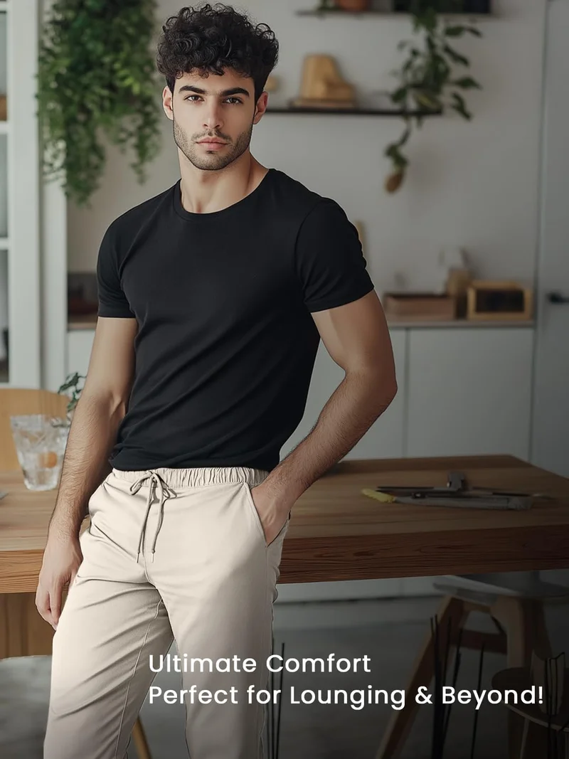 نوبيرو Men's Regular Fit Joggers in Arctic Wolf