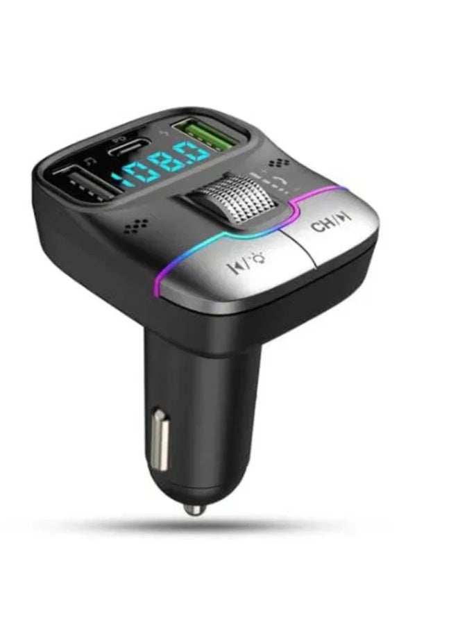 جو-ديز محول FM لاسلكي GD-BT39 مع منافذ USB وType-C - Image 1