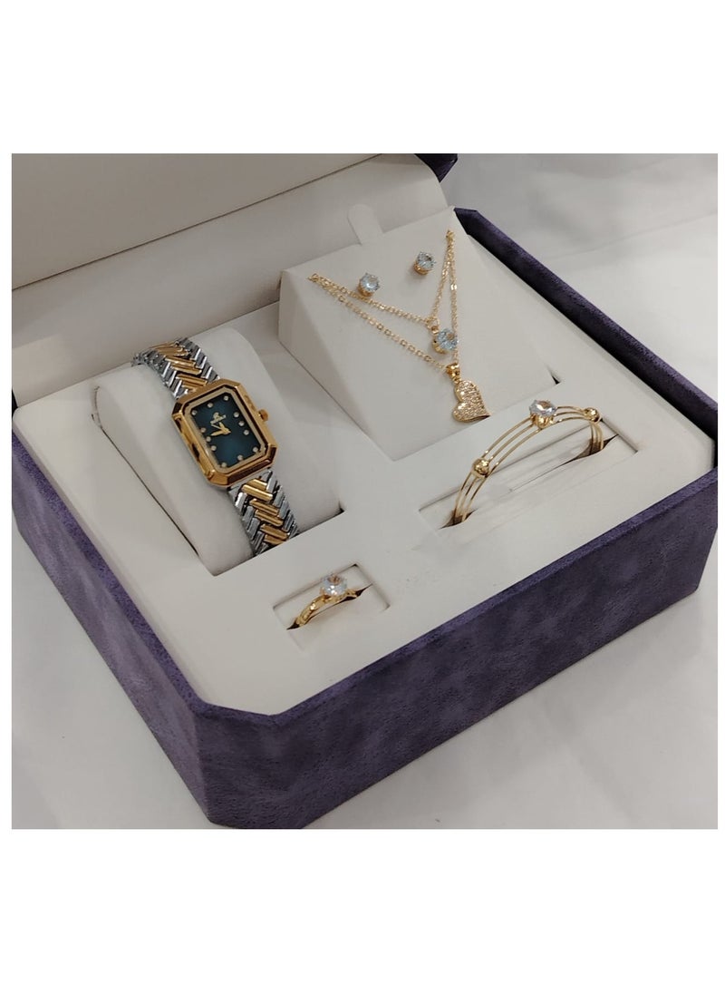 Zircon Soft and elegant women's sets, zircon, steel watch 