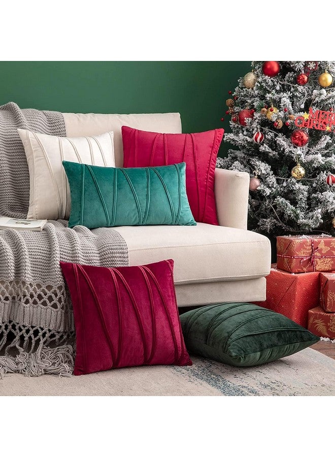 Khooti Velvet Cushion Cover Pack of 3-22" x 22" / 56 x 56 cm - Cream White - Soft Pillow Covers Cushion Case for Sofa Bedroom Livingroom Chair Car, Cushion Cover with Random Zig Zag Pattern - Image 3