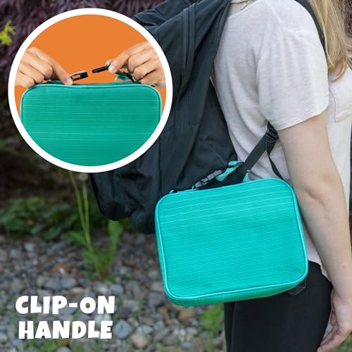 Bentology Lunch Bag for Girls- Kids Insulated Durable Lunchbox Tote Fits Bento Boxes, Containers, Jars & Water Bottles- Reusable School Lunch Sleeve w Clip on Handle- Keep Food Hotter or Colder Longer - Image 3