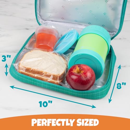 Bentology Lunch Bag for Girls- Kids Insulated Durable Lunchbox Tote Fits Bento Boxes, Containers, Jars & Water Bottles- Reusable School Lunch Sleeve w Clip on Handle- Keep Food Hotter or Colder Longer - Image 4