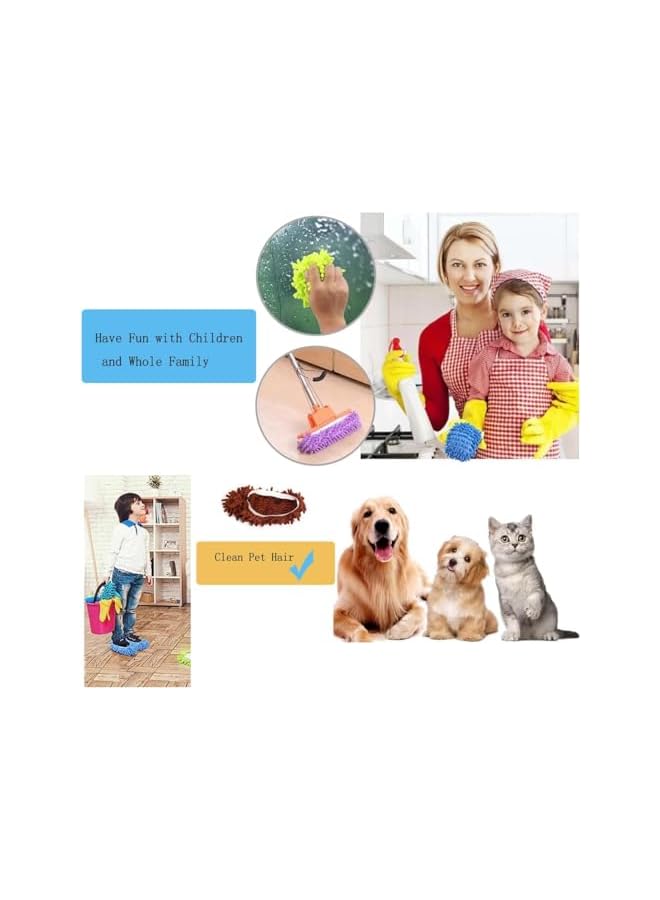 promass Mop Slippers Shoes Cover Dust Duster Slippers Foot Socks Hair Cleaners Sweeping Microfiber Mop Cleaning Floor House Office Bathrron Kitchen Washable Reusable 8 PCS 4 Pairs - Image 4