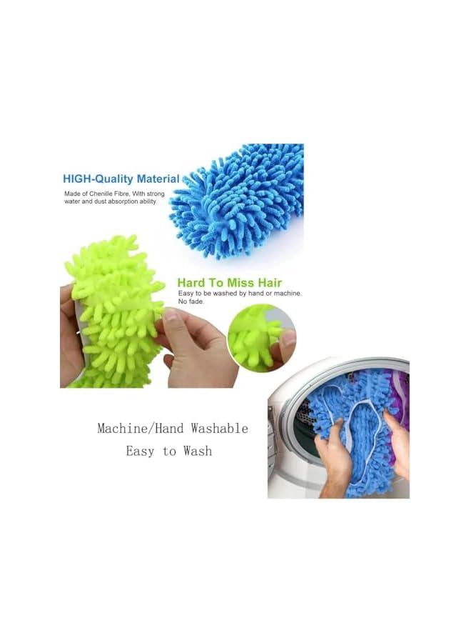 promass Mop Slippers Shoes Cover Dust Duster Slippers Foot Socks Hair Cleaners Sweeping Microfiber Mop Cleaning Floor House Office Bathrron Kitchen Washable Reusable 8 PCS 4 Pairs - Image 5