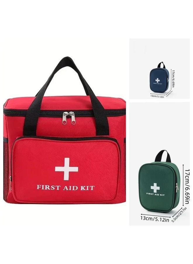 حقيبة إسعافات أولية محمولة كبيرة السعة مع حزام كتف قابل للتعديل باللون الأزرق - Image 2